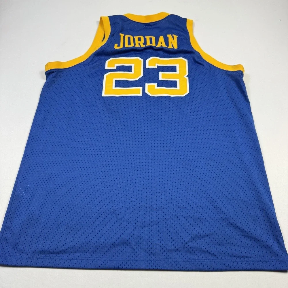 Nike Michael Jordan High School Jersey #23‎ Shirt Men 2XL Blue Bucs Basketball